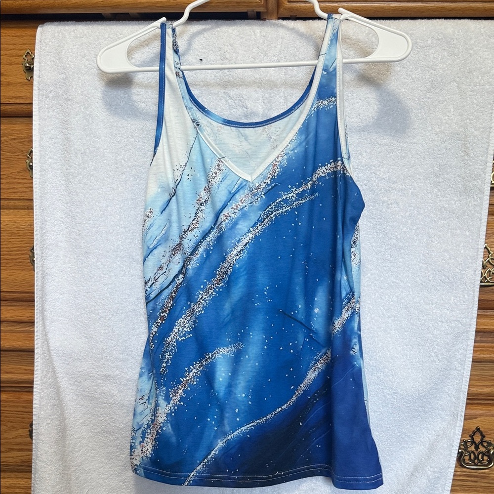SHEIN Ocean Wave Print Tank Top